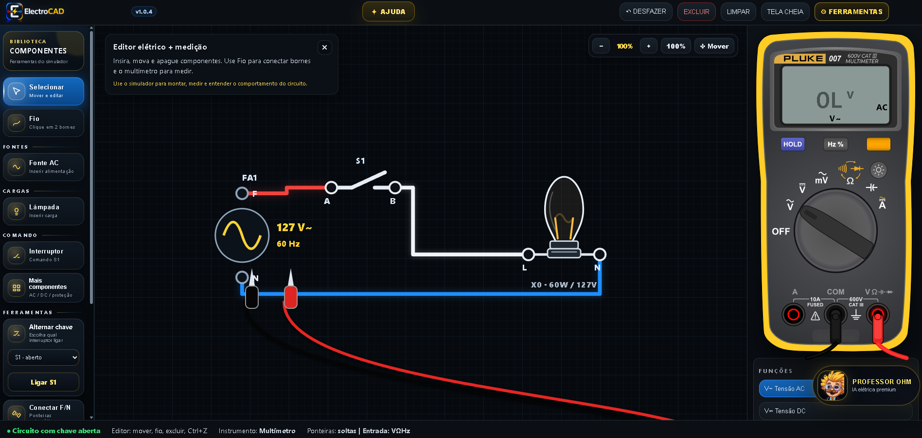 Preview do ElectroCAD em desktop